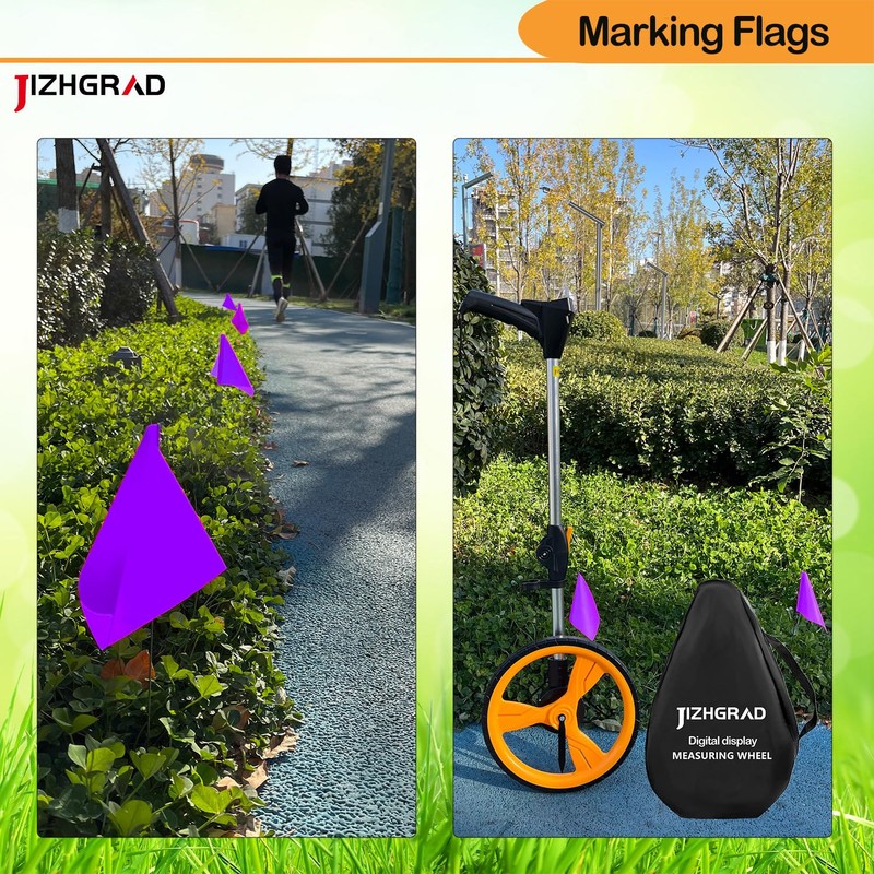 20Pack Purple Marking Flags, JIZHGRAD 13x4x5 Inch Marker Flags Use
