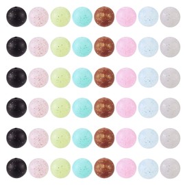 Pandahall 80Pcs Glitter Silicone Beads 15mm Sequins Silicone Focal Beads 8 Colors Glitter Powder Silicone Rubber Beads for DIY Beadable Pens Lanyard Keychains Jewelry Making