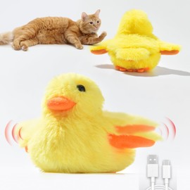 Huuflyty Cat Catnip Toys Beating Wings Duck Rechargeable, Lifelike Quack Chirping,Touch Activated Kitten Toy Interactive Cat