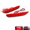 2x Red Lens Rear Bumper Reflector LED Fog Tail Stop