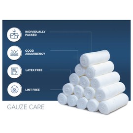 Gauze Rolls Pack of 72 – Premium Quality Lint and Latex-Free 4 inches x 4.1 Yards Conforming Stretch Bandages Designed for Effective Wound Care & Comfort - Ideal for use as a Mummy wrap