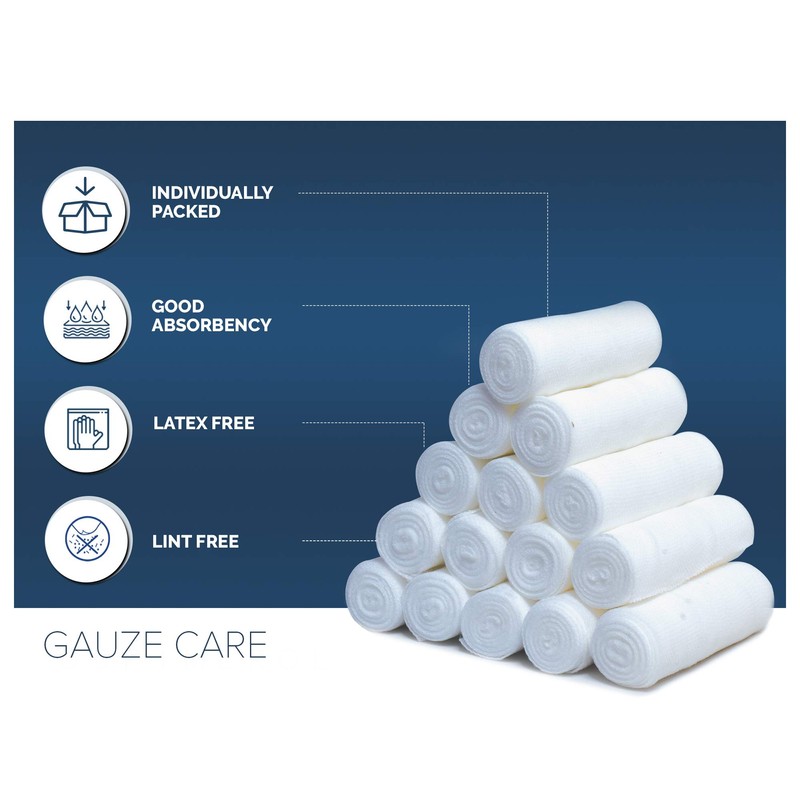 Gauze Rolls Pack of 72 – Premium Quality Lint and