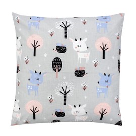 TupTam Children's Cushion Cover Decorative Patterned Deer/Hedgehog/Grey, Size: 40 x 80 cm