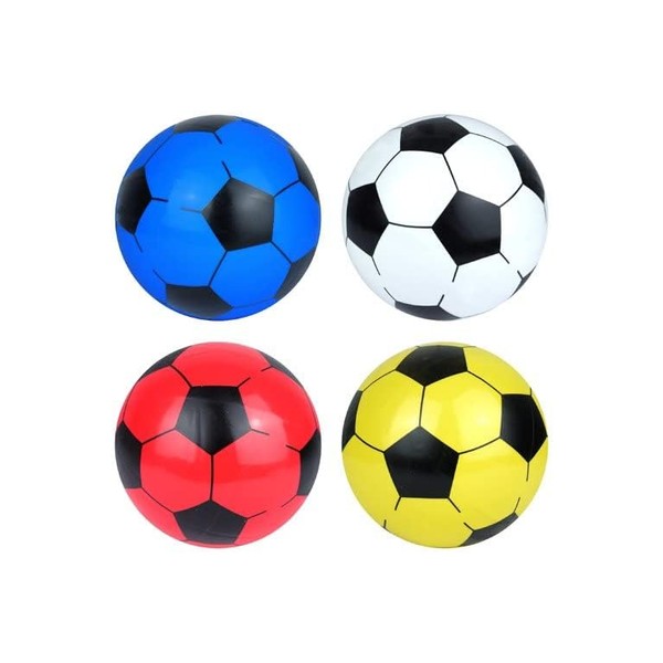 HiFEN® Pack of 4 Kids 20cm PVC Football Inflatable Lightweight Adjustable Assorted Colours Soccer Balls For Indoor Outdoor Play Toddler Toys Party Bags Fillers