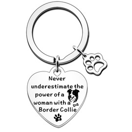 JETTOP Border Collie Gifts for Women Beagle Dog Pet Lover Gift Border Collie Dog Mum Gifts Keyring Gifts for Birthday Christmas Mothers Day Border Collie Mum