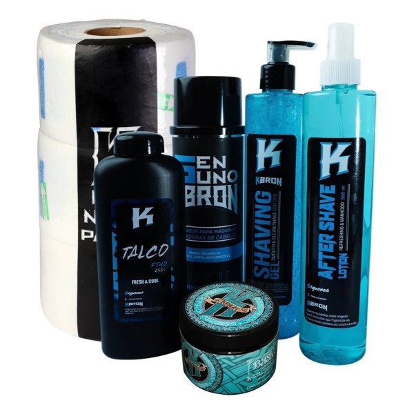 Kit Insumos Corte Afeitado Combo Barber Kbron Profesional
