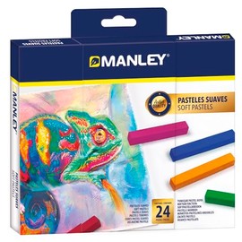 Manley Soft Pastels Pack of 24 | Soft Cakes in Bright Colours | Ideal for Artists and Beginners | Artistic Quality Cakes, Easy to Mix and Shade