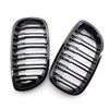 Front Kidney Grilles Double Deck Black Gloss for E46 2doors
