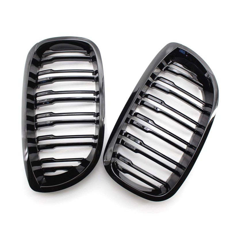 Front Kidney Grilles Double Deck Black Gloss for E46 2doors