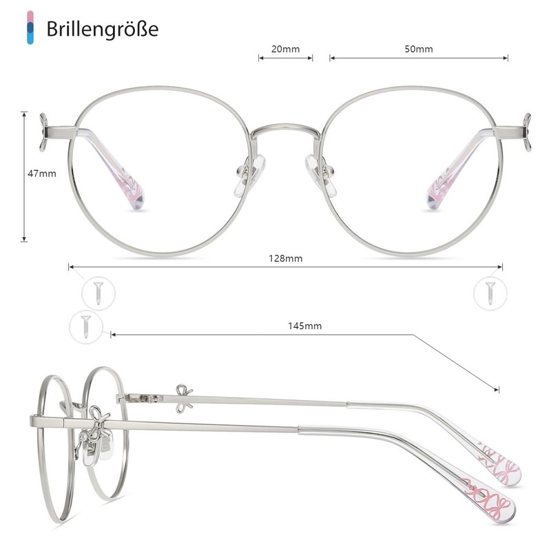 Firmoo Blue Light Filter Glasses Without Prescription Women's Bow Knot