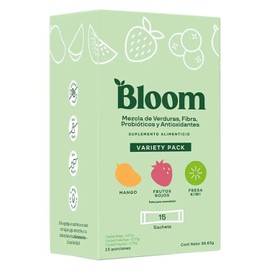 Bloom Nutrition Super Greens Polvo Jugo Verde Suplemento Probióticos Prebióticos Fibra Enzimas Digestivas Superfoods Antioxidantes Azúcar Añadida