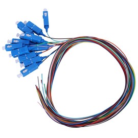 12 Cores SC Square Head PVC Outer Single Mode Fiber Pigtail Cable Optic Fiber Jumper for Local Area Networks Communication Systems Instruments