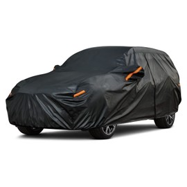 Kayme 7 Layers Heavy Duty SUV Car Cover Waterproof All Weather, Full Exterior Cover Outdoor Snow Sun Uv Protection with Zipper for Automobiles, Universal Fit for SUV Jeep (182-190 inch)