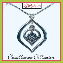 BRIGHTON CASABLANCA JEWELS SOFT Teardrop Crystal Silver SHORT NECKLACE NWT $48