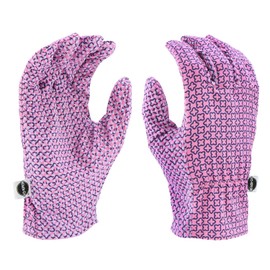 Miracle-Gro Women's Canvas Back Dotted Palm Gardening Work Gloves, Breathable Backing, Strong Grip, Shirred Elastic Wrist, Purple/Pink, Medium, (M56111/WML)