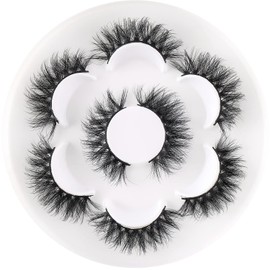 False Eyelashes, Fluffy 8D Faux Mink Lashes, Cat Eye, Wispy Lashes, Artificial, Natural, Black, Long, Pure Handmade (hy01)