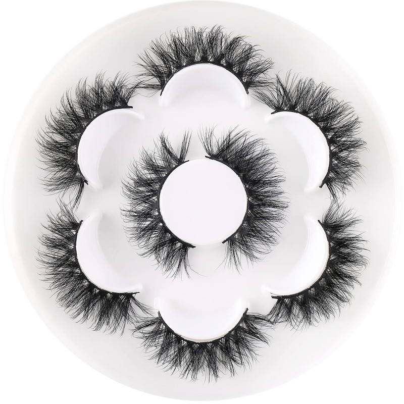 False Eyelashes, Fluffy 8D Faux Mink Lashes, Cat Eye, Wispy