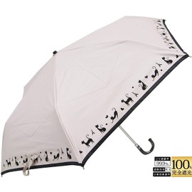 Lightweight Folding Umbrella, For Both Sunny and Rainy Weather, UV Protection, Blocks 99% UV Rays, Cat Design, Foldable, 19.7 inches (50 cm), Mini Umbrella, Gray Pink