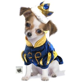 Puppe Love Majestic Fairy Tale Prince Dog Pet Costume Suit with Jeweled Crown Headpiece - Royal Blue – Includes pet Theme Accessory – for Dogs - Sizes XS to XL
