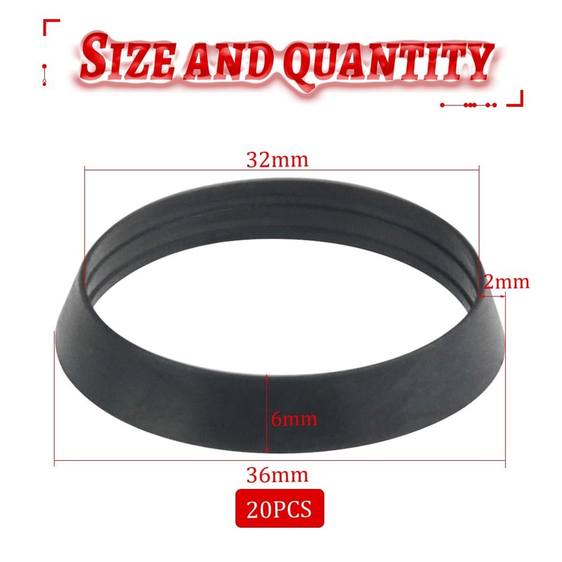 TOVOT 20PCS Waste Pipe Sealing Washers 32MM Rubber Sealing Rings