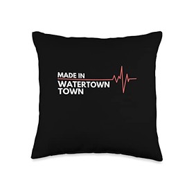 Made In Watertown Town MA Co. Inc. Made in Watertown Town Massachusetts USA State Hometown Throw Pillow, 16x16, Multicolor