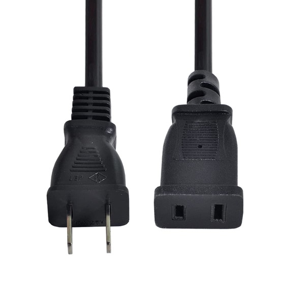 Cablecc Cable de extensión de alimentación de 2 clavijas y