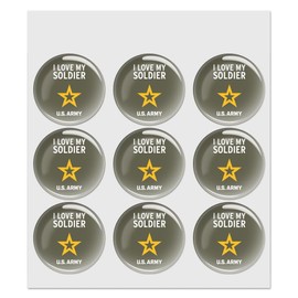 U.S. Army I Love My Soldier Puffy Bubble Dome Scrapbooking Crafting Sticker Set