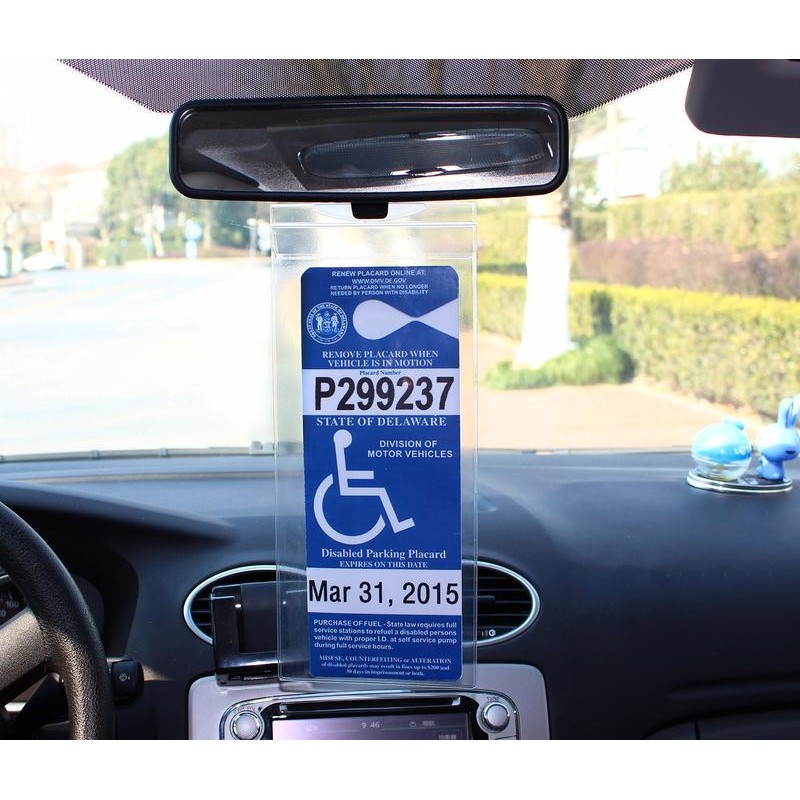 LotFancy Handicap Placard Holder for Auto, Pack of 3, Disabled