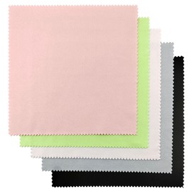 5 Pack Microfiber Cleaning Cloths, Lens Cloth, Mix Color Glasses Cleaning Cloth for Eyeglasses, Cell Phones, Camera Lens, Screens (5)