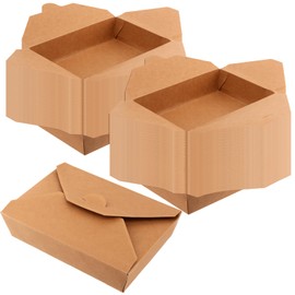 JEUIHAU 60 Pack 47 Oz Kraft Brown Take Out Boxes, Chinese Takeout Containers, Leak and Grease Resistant to Go Containers for Restaurant, Catering and Party, Microwaveable