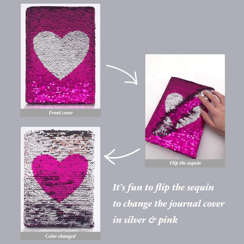 Reversible Sequin Diary Girls 20.5 x 14 cm 80 Sheets