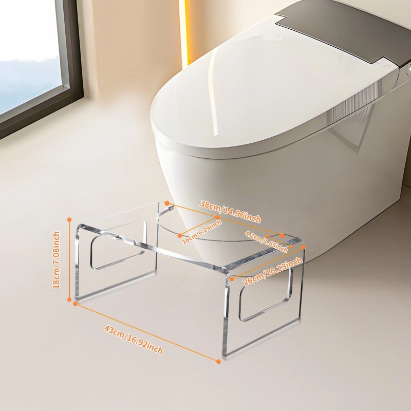 AZM Displays Squat Potty Toilet Foot Stool Clear Acrylic Waterfall