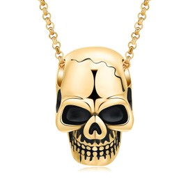 AIWENXI Skulls Cremation Jewelry Stainless Steel Consolation Memorial Urns Necklace for Ashes Keepsakes Jewelry Ash Pendant for Men