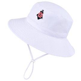 Baby Sun Hat Anchor UPF 50+ Sun Protective Child Summer Bucket Hat Embroidery Beach hat for Boys Girls 3-7 Years