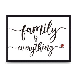 Lithobee - Family Is Everything - Printed Wall Art Design in Sizes A2, A3 & A4 Framed in a Stylish Quality Coloured Frame or Unframed (A4 Black Brushed Frame)