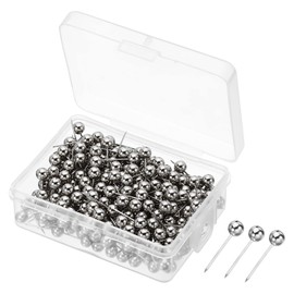PATIKIL Push Pins, 300 Pack Round Head Map Tacks Thumb Steel Point for World Maps Cork Boards, Silver