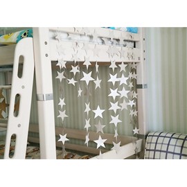 Happy Spring Party Decoration, Star, 16.8 ft (4 m), 1 Piece (Large Silver)