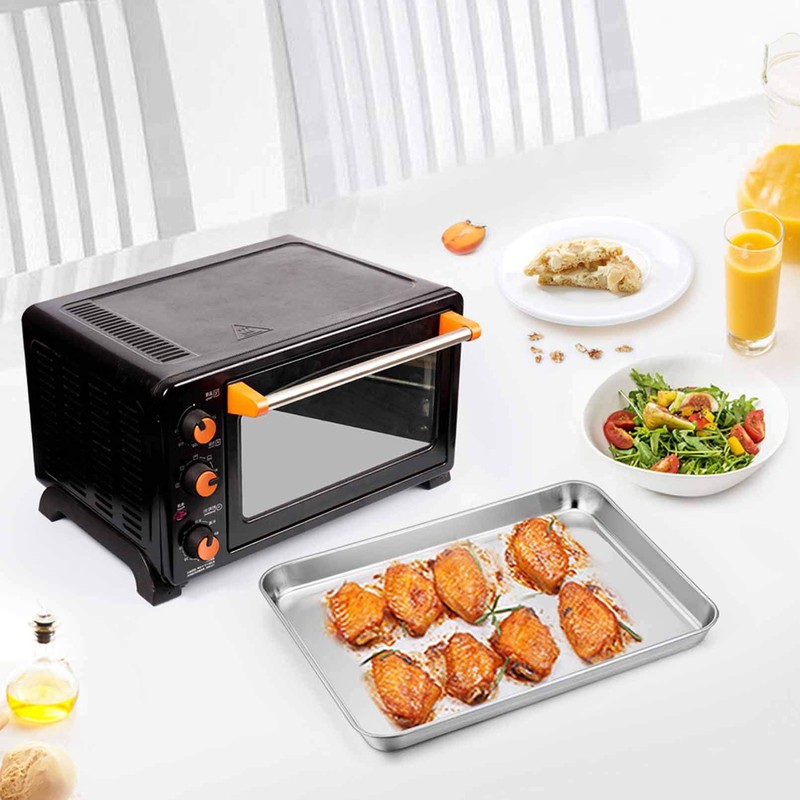 TeamFar Stainless Steel Compact Toaster Oven Pan Tray Ovenware Professional,