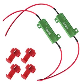 50W 6ohm LED Load Resistors with Quick Wire Clips, Aluminum Case Resistor for Fix LED Turn Signal Lights Bulb Fast Hyper Flash, Automotive Replacement Resistor for Fix Blink Error Code (Green, 2PCS)