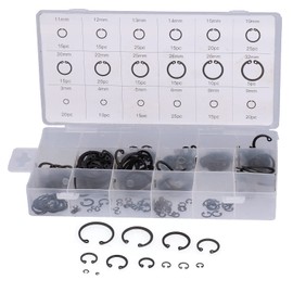 KIMISS 300PCS Snap Ring Assortment Kit, Internal Circlip Snap Retention Clip Alloy Steel Ring Assortment Set for Store Home Universal Repair Tool