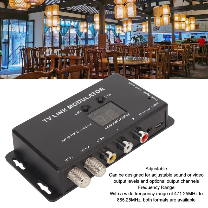 TV Link Modulator Adjustable Support PAL NTSC AV to RF