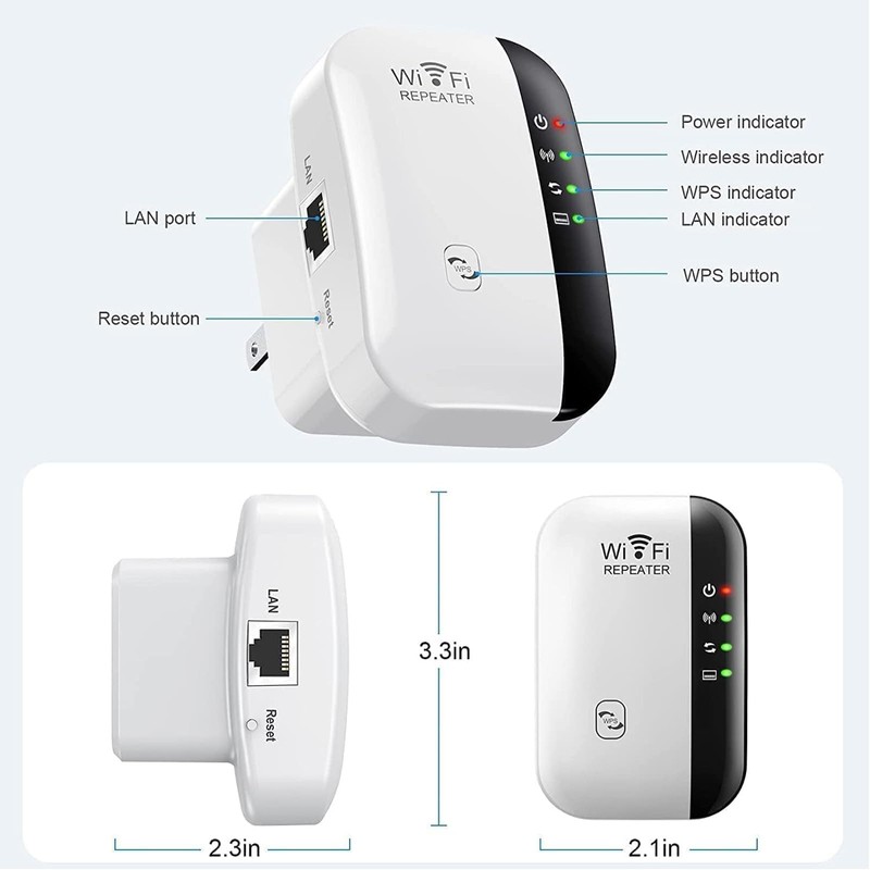 WiFi Extender, Signal Booster Up to 5000sq. ft and 50+