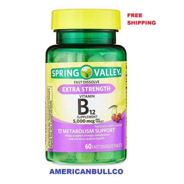 Spring Valley Extra Strength Vitamin B12 Fast Dissolve Tablets Cherry