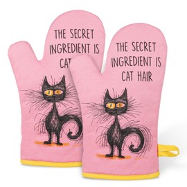 Miracu Funny Cat Pink Oven Mitts, Cat Gifts for Cat Lovers, Birthday Cat Themed Gifts, Cute Cat Kitchen Accessories, Housewarming Baking Gifts, Cat Lover Gifts for Women, Cat Lady, Cat Mom, Cat Owner