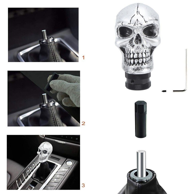 Skull Gear Shift Head Resin Shifter Knob Car Transmission Shifting