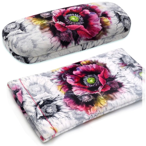 Women Eyeglass Case Holder with Large Sunglasses Squeeze top pouch