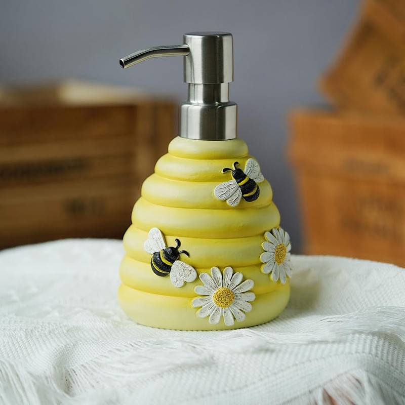 Daiilg Bee Soap Dispenser Decorative Hand Pump Refillable Soap Dispenser