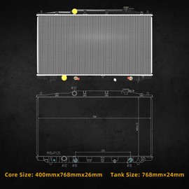 DWVO Radiator Compatible with 2008-2012 Accord 2010-2011 Accord Crosstour 2012 2013 2014 2015 Crosstour 2013-2018 RDX 3.5L V6