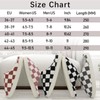 Dumhew Womens Mens House Checkered Slippers - Plaid Memory Foam