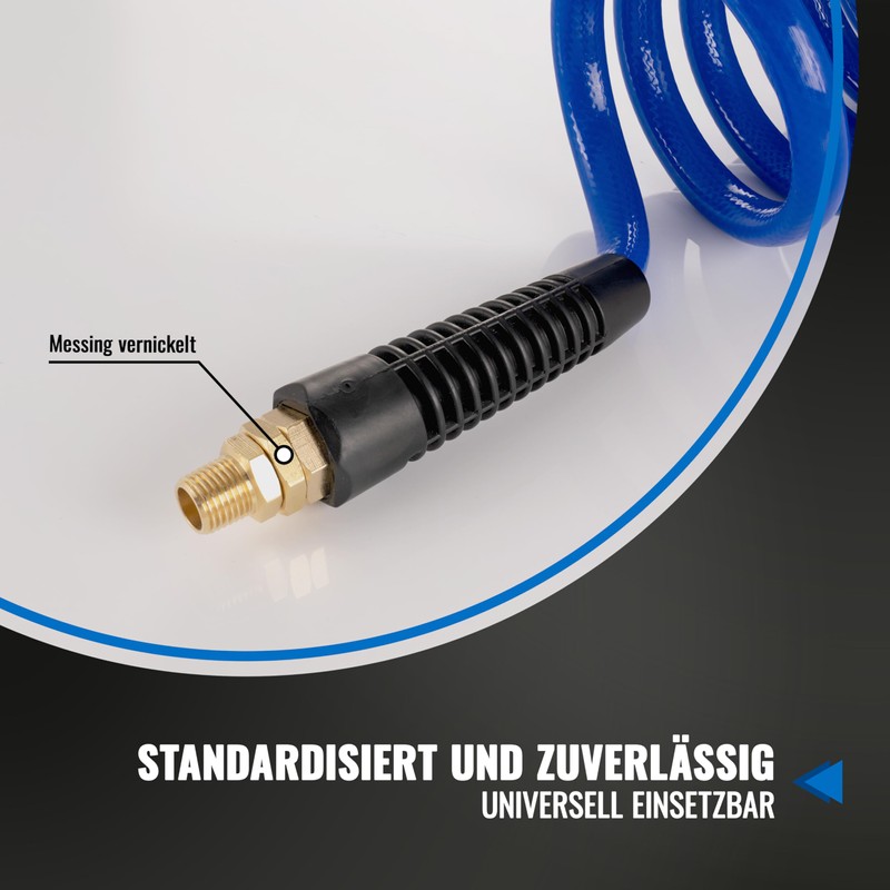 Poppstar Compressed Air Spiral Hose 5 m with Diameter 8